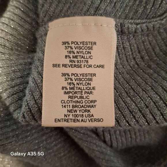 Philosophy Republic Shimmery Metallic Clothing Women's 2X Gray Batwing Sweater - Picture 5 of 7
